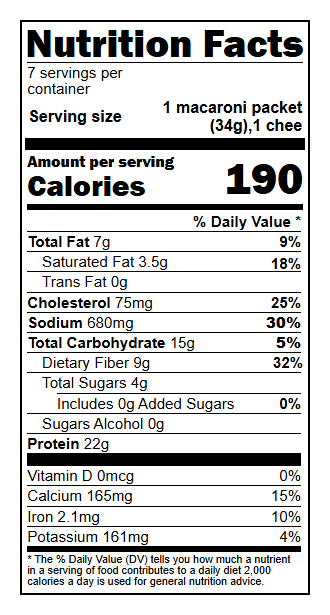Macaroni and Cheese — High-Protein Pasta Mix